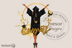 Afro-american Girl Graduation PNG Congrats Grad Glam Design Product Image 1