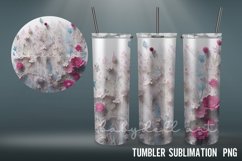 3D Tumbler Wrap| 3D Flowers Art Tumbler Sublimation Product Image 6