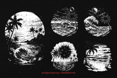 10 Bundle Dark Art Sunset Vibes Beach island Wave Surf Sea Product Image 3