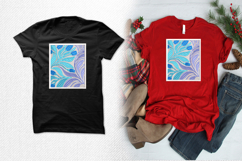 Blue Abstract Leaf Block Embroidery Design Product Image 2