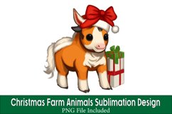 Christmas Farm Animals Sublimation PNG Bundle Product Image 3