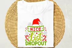 Nice List Dropout Svg, Funny Christmas Svg, Santa Claus Svg. Product Image 2