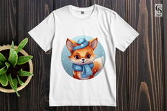 Cute Winter Fox Clipart Sublimation PNG Product Image 2