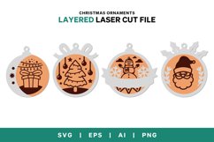Adorable Christmas Ornaments, Engraving Lasercut SVG Set Product Image 2