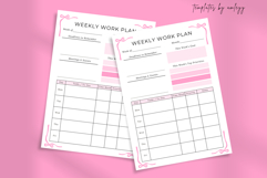 Coquette Weekly Work Plan Template Pink Aesthetic Planner Product Image 2