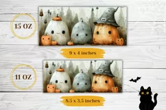 Cute Halloween Mug PNG, Cartoon Pumpkins Mug Print Product Image 2