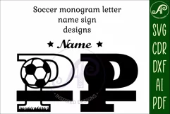 Football or Soccer Capital Monogram Letter P SVG Product Image 2