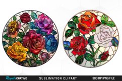 Stained Glass Roses Clipart Bundle Product Image 3