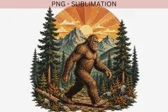 Vintage Bigfoot PNG | Sasquatch Forest Clipart Product Image 2