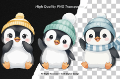 15 Bundle Watercolor Baby Penguin Cute Kids Cold Ice White Product Image 2