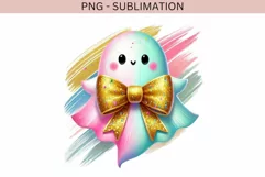 Colorful Coquette Ghost PNG, Glitter Ghost for Girly Product Image 2