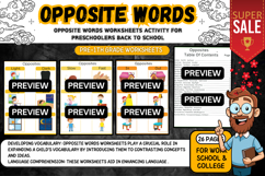 Opposite Words Worksheets Developing Vocabulary Skills Product Image 2