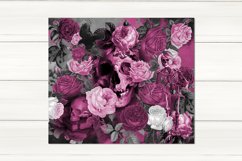 Gothic skull floral | Straight &amp; Tapered Skinny tumbler, PNG Product Image 3