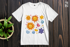 Cute Sun Star And Heart Clipart Sublimation PNG Product Image 2