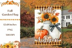Welcome Garden Flag Print, Pumpkins Garden Flag Template Product Image 1