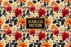 Autumn Floral Pattern Digital Paper Product Image 2