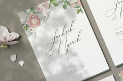 wedding card invitation set with roses flower wreath Product Image 2