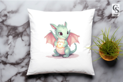 Cute Baby Dragon Heart Clipart Sublimation PNG Product Image 3