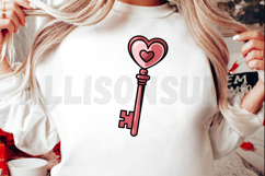 Heart Shaped Key With Black Outline On A White Background Product Image 2