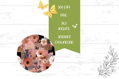 Boho Earrings Template, Boho Flowers Round Earrings PNG Product Image 2