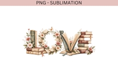 Love Books PNG | Floral Book Lover Design | Vintage Product Image 2