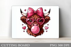 Cute Cow Cutting Board. Valentines Cow Cutting Board Design Product Image 1