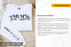 Mum's the Word SVG - Mother's Day Sleeve T shirt Design Product Image 2