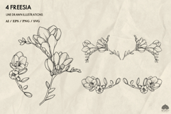 Freesia line art set Svg Png Eps Product Image 2