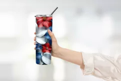 Patriotic flower 4th of July Tumbler Wrap Design Product Image 2