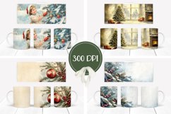 Watercolor Christmas Mug Design, Christmas Tree Mug Wrap Product Image 2