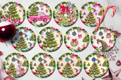 Christmas Earring, 18 Round earring xmas sublimation designs Product Image 2
