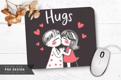 XOXO Hugs and Kisses Mouse Pad PNG Design Product Image 1