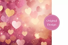 Glitter Hearts Tumbler Wrap, Valentine's Day Tumbler Design Product Image 2