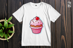 Cute Heart Cupcake Clipart Sublimation PNG Product Image 2