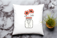 Mason Jar Flower Clipart PNG Product Image 3