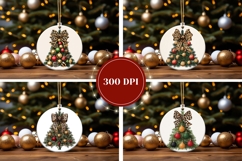 Leopard Christmas Bows Ornaments, Christmas Tree Ornament Product Image 2