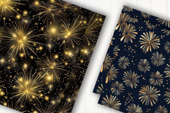 Dark Golden Fireworks Digital Paper Product Image 2