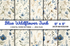 Blue Wildflower Junk Journal JPG Product Image 1