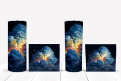 Art Tumbler Wrap Design, Night Sky Tumbler Sublimation Product Image 2