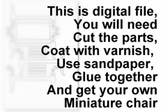 Miniature backless sofa digital file, 1:6 scale dollhouse Product Image 2