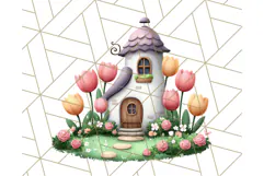 Princess Castle Clipart PNG, Enchanted Garden Artwork Product Image 2