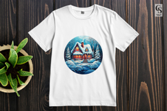 Winter Cottage Clipart Sublimation PNG Product Image 2