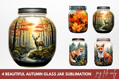 Beautiful Autumn Glass Jar Sublimation Product Image 1