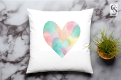 Watercolor Rainbow Heart Clipart Sublimation PNG Product Image 3