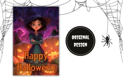 3D Halloween Witch Garden Flag, Happy Halloween Print Product Image 2