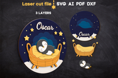 Penguin Baby Name Sign SVG laser cut file for Glowforge Product Image 2