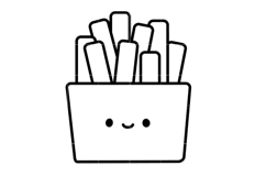Kawaii French Fries SVG Bundle | Cute Fast Food PNG EPS | Product Image 2