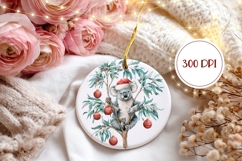 Watercolor Christmas Koala Ornament, Winter Ornament Design Product Image 2