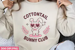Cottontail Bunny Club PNG, Easter Sublimation PNG Product Image 1