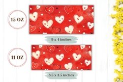 Cute Hearts Mug Wrap, Red Love Hearts Mug Design Product Image 2
